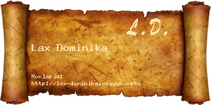 Lax Dominika névjegykártya